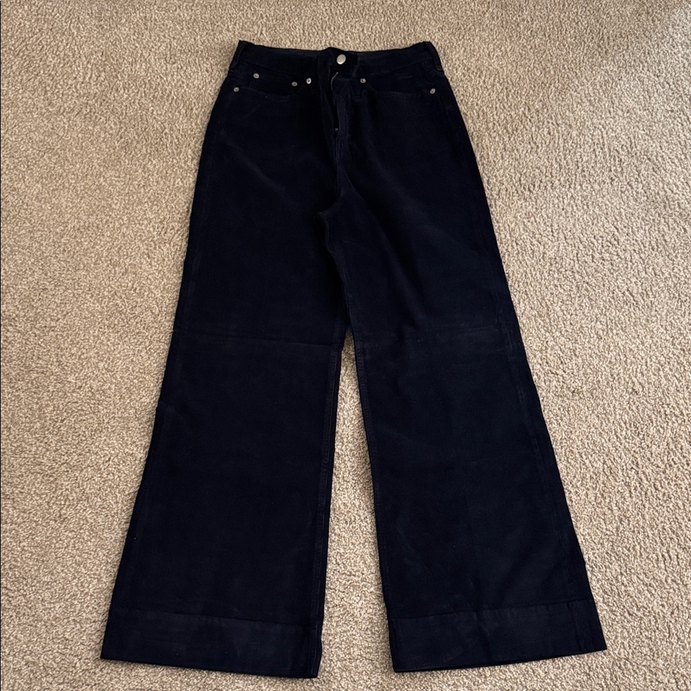 J. Crew Navy Wide Leg Corduroy Pants